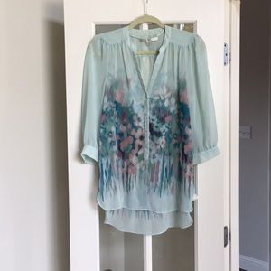 LC Lauren Conrad Sheer Floral Blouse